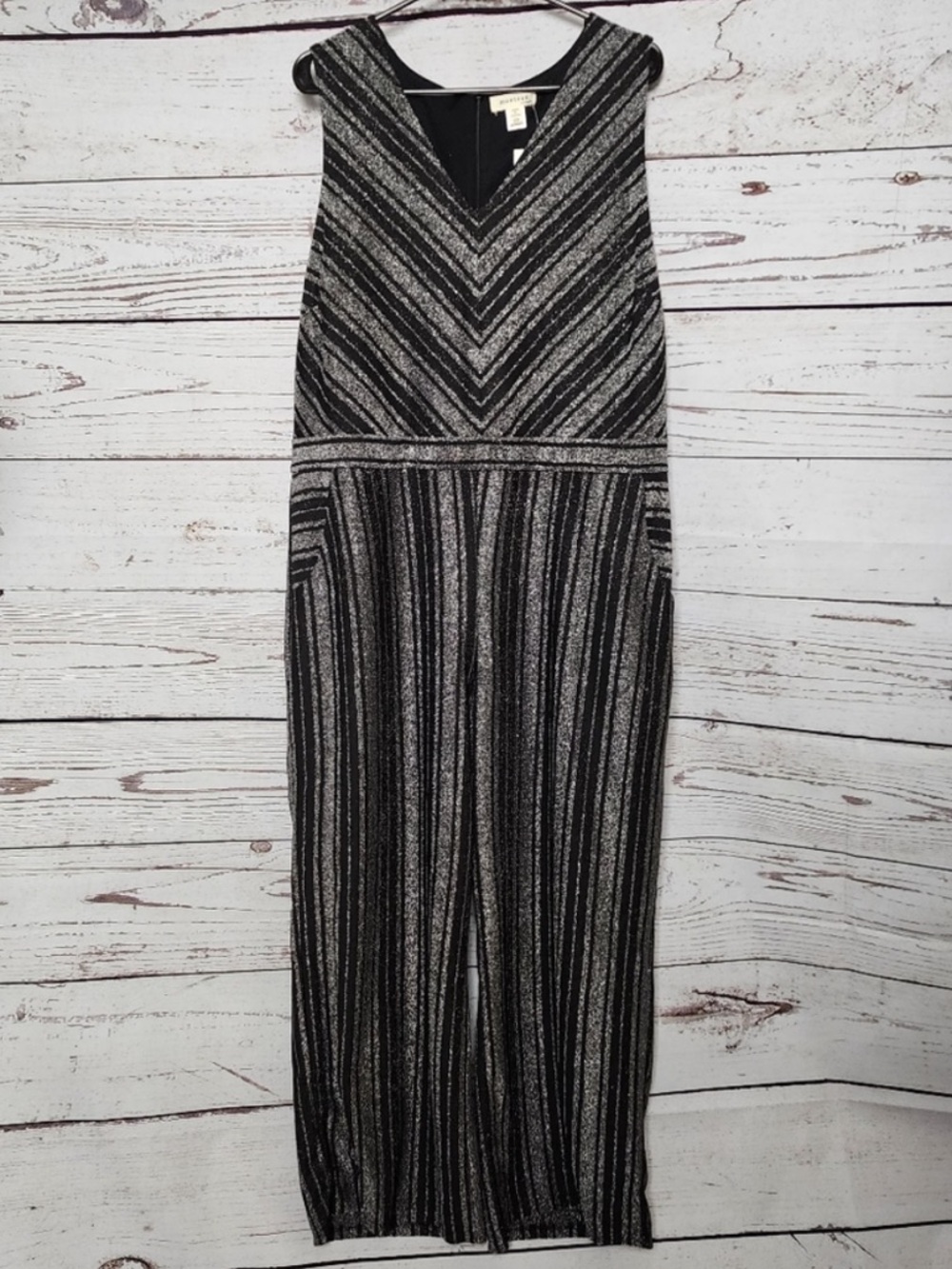 Monteau Metallic Striped Jumpsuit 2X NWT Plus Size - Picture 3 of 4